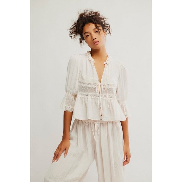 Free People Forever Young Bed Jacket – White Alyssum Size XS New - Picture 11 of 16
